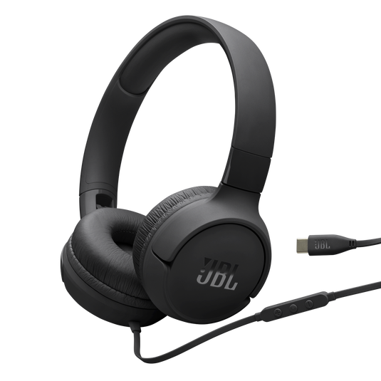 JBL Tune 520C USB-C - Black - Hi-Res wired on-ear headphones - Hero image number null